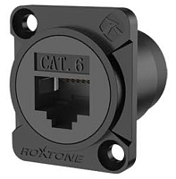 ROXTONE RAE8FD-C6-S-B Панельный разъем RJ45 (CAT6), версия с заземлением, цвет черный