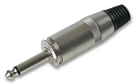 Neutrik NYS225 кабельный разъем Jack 6.3мм TS (моно), металический корпус для кабеля 8мм