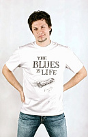 Футболка 9006 размер M (46) рисунок "The Blues is Life" цвет белый