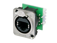 Neutrik NE8FDV-YK-D панельный разъем RJ45 для печатного монтажа, вертикальная установка под зажим провода упаковка 100 шт