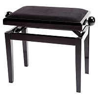 Hidrau BG27 Black Matt (L28)  банкетка, черная сатинированная, черная кожа