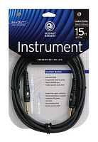 PLANET WAVES PW-G-15 кабель распаянный инструментальный, джек-джек, 4,57 м. золотой джек, двужильный