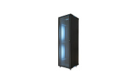 Wize W42UR Рэковая стойка 19", высота 42U, габариты 2065х615х625 мм, вентиляция, колесики, макс. вес нагрузки 798 кг, сталь, черный