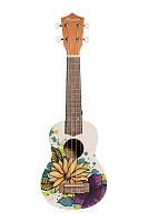 Bamboo BU-21 Spring  укулеле сопрано с чехлом, рисунок "Весна" (цветы)