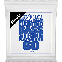 ERNIE BALL 1760 одиночная струна для бас-гитары. Сталь, Flat Wound, калибр .060