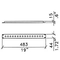 AVCLINK RPE-1/16J  Рэковая панель пустая, 1U, для 16 разъемов PHONO 1/4"