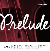 D'ADDARIO J611 3/4M одиночная струна для контрабаса, серия PRELUDE, G 3/4 Medium