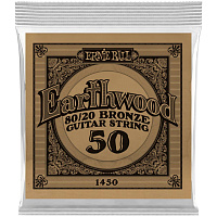 ERNIE BALL 1450 одиночная струна для акустической гитары Earthwood 80/20, калибр .050