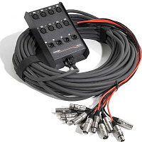 Proel EBN804 мультикор, 8 входов XLR, 4 выхода XLR, коммутационный бокс, позолоченные контакты, длина 25 метров