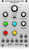 Behringer MULTIMODE FILTER / RESONATOR MODULE 1047 фильтр 12 дБ/окт. с резонатором, для Eurorack, подлинное воспроизведение схемы серии 2500