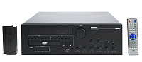Proel ADVD240 Трансляционный моноблок DVD/FM/USB/усилитель 2 зональный: 240Вт (RMS), 4/8/16Ом, 25/75/100В, 50Hz-15KHz. Вход: 4 х MIC (XLR), 1 xAUX (RCA), мастер регулятор уровня выходного сигнала, регулятор уровня сигнала на каждом входе