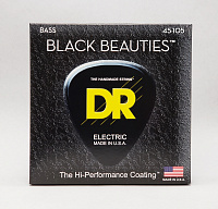DR BKB-45 струны для 4-струнной бас-гитары, калибр 40-105, серия BLACK BEAUTIES™, обмотка нержавеющая сталь, покрытие есть