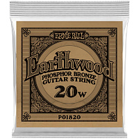 ERNIE BALL 1820 одиночная струна для акустической гитары Earthwood Phosphor Bronze, калибр .020