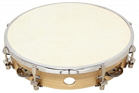 GEWA TAMBOURINE 8" Тамбурин, кожа, деревянное кадло, металлические бубенцы, настраиваемый