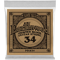 ERNIE BALL 1834 одиночная струна для акустической гитары Earthwood Phosphor Bronze, калибр .034