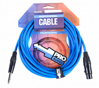 PROAUDIO CFJ-2E кабель джек 1/4" TRS  XLR-мама, 0,12 x 96, диаметр 6.0 мм, плетеный экран, длина 2 метра