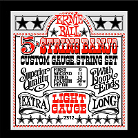 Ernie Ball 2312 струны для 5-струнного банджо Stainless Steel Light,  9-11-13-20w-9