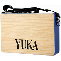 YUKA LT-CAJ1-WTBL тревел-кахон, фиксированный подструнник, тапа белый тик, корпус синий, ремень