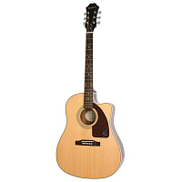 EPIPHONE J-15 EC Deluxe Natural электроакустическая гитара, цвет натуральный, в комплекте жесткий кейс