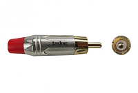 Tasker SP50GRCAM-R  Кабельный разъем RCA, позолоченные контакты, красный хвостовик