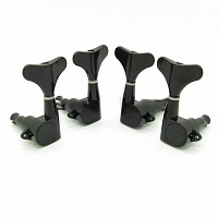 PAXPHIL JB-150-BK Колки для бас-гитары, 2+2, чёрные (в комплекте 4 втулки, 4 шайбы, 4 шурупа)