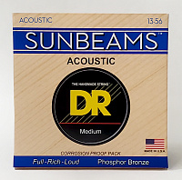 DR RCA-13 струны для акустической гитары, калибр 13-56, серия SUNBEAM™, обмотка фосфористая бронза, покрытия нет