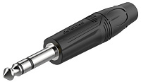 ROXTONE RJ3P-BN Разъем jack 1/4" стерео с резиновым держателем под кабель, размер 93*16.5 мм, цвет черный