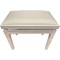 Hidrau BG27 White Gloss (LW)  банкетка, полированная белая, белая кожа