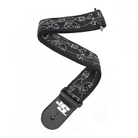 PLANET WAVES 50JS05 гитарный ремень без наплечника, именная серия J.Satriani, 50мм. рисунок Silver Sketches