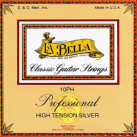 LA BELLA 10PH  струны для классической гитары - белый нейлон, обмотка серебро, натяж - 39,8 кг