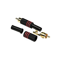 INVOTONE RCA200M RD  разъем кабельный RCA, позолоченный, корпус металл, красная маркировка