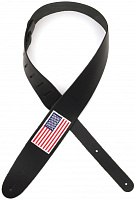 PLANET WAVES 25PL01 Кожаный гитарный ремень, нашивка "флаг USA"