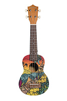 Bamboo BU-21 Hot Caribbean  Culture Line укулеле сопрано с чехлом, рисунок "Карибы"