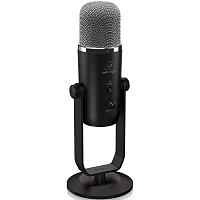 Behringer BIGFOOT конденсаторный USB-микрофон, 3 капсюля, диаграммы: двунаправленная, кардиоидная, всенаправленная, стерео. Разъемы: USB, 3,5 мм Jack 