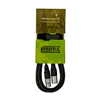 NordFolk NMC3/1  кабель микрофонный XLR(F) - XLR(M), диаметр 6 мм, длина 1 метр
