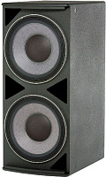 JBL ASB6125 мощный сабвуфер, бас-рефлекс, 2х15" 2265H-1, переключатель Parallel/Discrete (4 или 2х8Ом), AES program 3200Вт, 100дБ/1Вт/1м, 32-1000Гц, SPL max 135дБ. 16 встроенных точек подвеса М10, стальная перфорированная сетка с наклеенным изнутри вспене