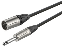 ROXTONE DMXJ250/1 Кабель микрофонный, D 6 мм, 2x0.22 кв.мм, XLR 3P male  6.3 мм mono Jack, длина 1 метр