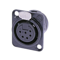 Neutrik NC6FD-L-BAG-1 панельный разъем XLR female черненый корпус 6 контакта