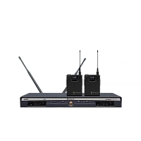 RELACART UR-222DMT  2-канальный приемник UR-222D + два поясных передатчика UT-222 + 2 петличных микрофона