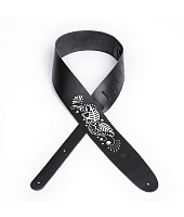 PLANET WAVES 25LSP03 гитарный ремень, кожа, черный, нанесенный рисунок Musical Leaf