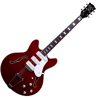 VOX BOBCAT S66 полуакустическая электрогитара, конфигурация звукоснимателей SSS, цвет красный