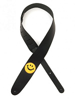PLANET WAVES 25PL021 Кожаный гитарный ремень, нашивка "Smiley Face"
