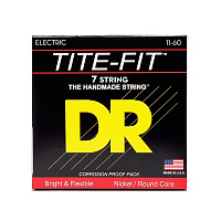 DR EH7-11 струны для 7-струнной электрогитары, калибр 11-60, серия TITE-FIT™, обмотка никелированная сталь, покрытия нет