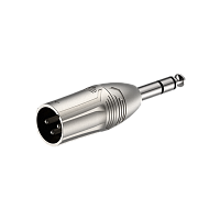 ROXTONE RA3XMJM Переходник 3P XLR Male 6.3 мм stereo Jack Male, Metal